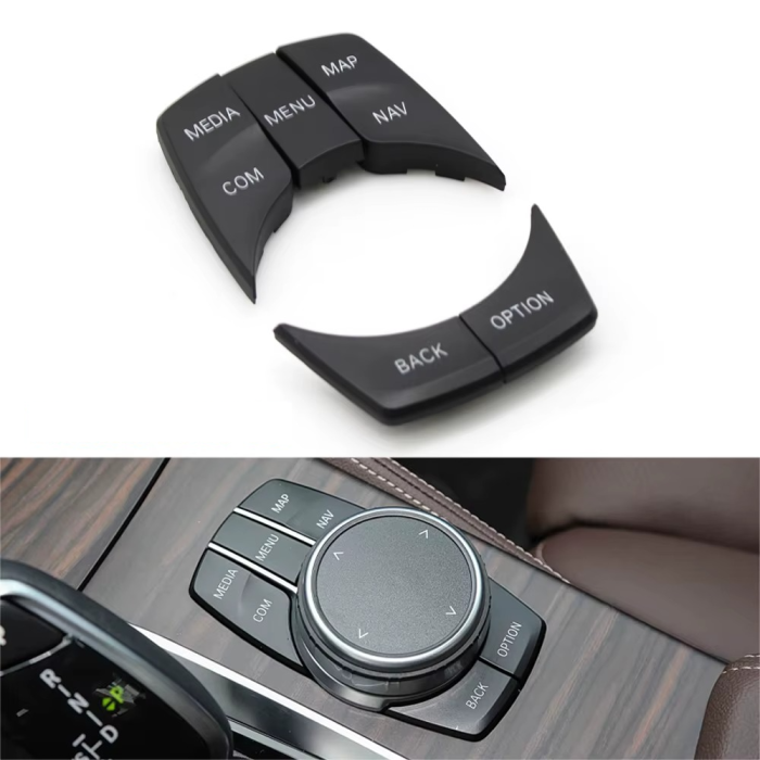 Set 6 Butoane Consola Multimedia iDrive Dedicat BMW X3 X4 G30 G31 G32 G11 G12 G01 G02 F97 F98, Negru [4]