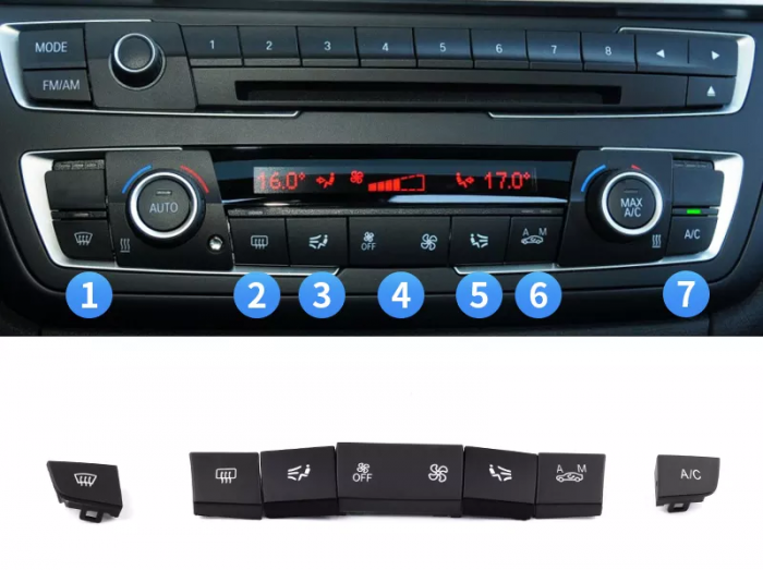 Set 7 Butoane Consola Clima Aer AC BMW F20 F30 F31 F32 F34 F35 F45 F46 F80 [2]