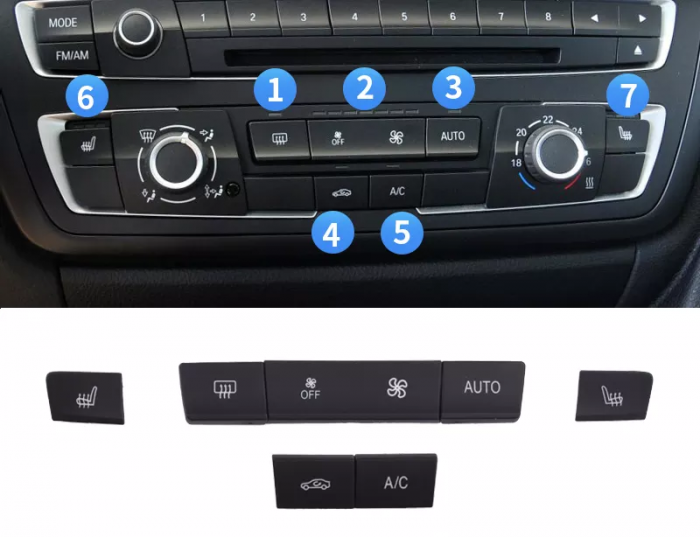 Set 7 Butoane Consola Clima Aer AC BMW F20 F30 F31 F32 F34 F35 F45 F46 F80 [2]