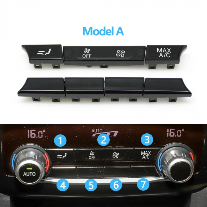 Set 7 Butoane Panou Clima Ventilatie Spate Dedicat BMW G30 G31 6GT  G32 G11 G12 F90 M5, Model A [2]