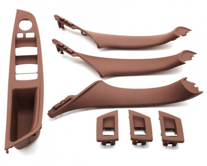 Set 7 Ornamente Manere Interioare Dedicat BMW Seria 5 F10 F11, Maro [1]