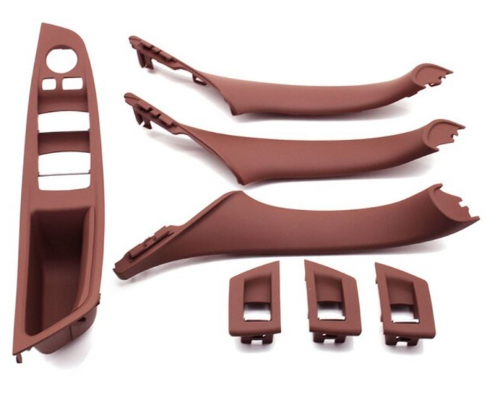 Set 7 Ornamente Manere Interioare Dedicat BMW Seria 5 F10 F11, Rosu Maro [1]