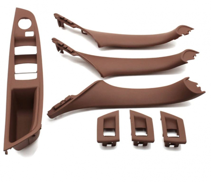 Set 7 Ornamente Manere Interioare Dedicat BMW Seria 5 F10 F11, Maro [1]