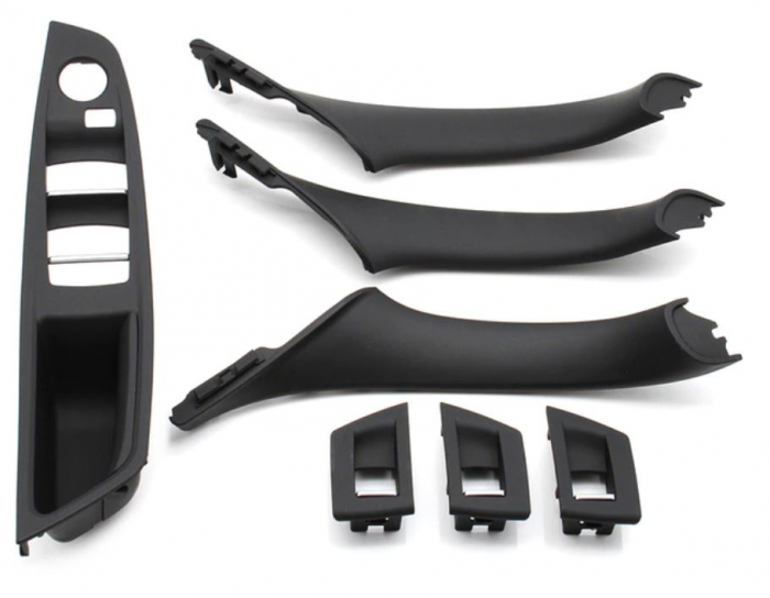 Set 7 Ornamente Manere Interioare Dedicat BMW Seria 5 F10 F11, Negru [1]