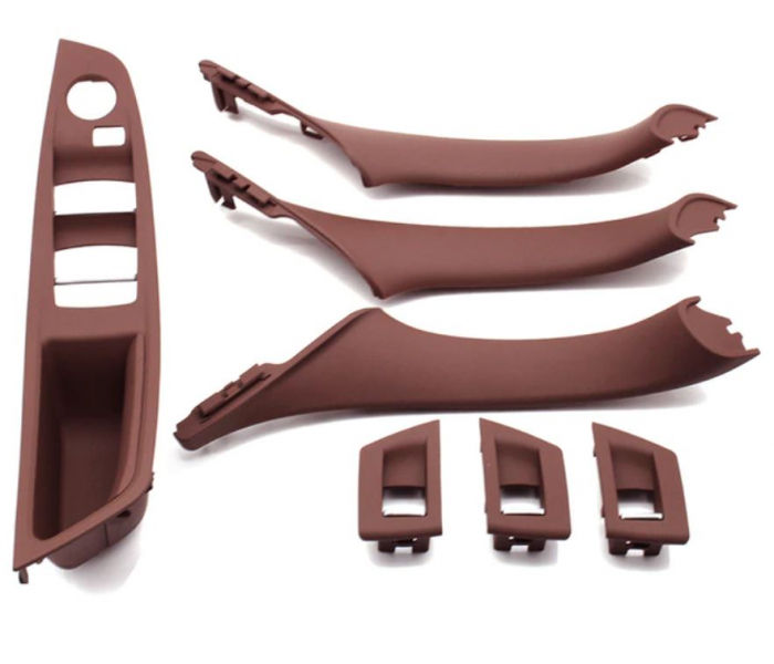 Set 7 Ornamente Manere Interioare Dedicat BMW Seria 5 F10 F11, Rosu Maro [1]