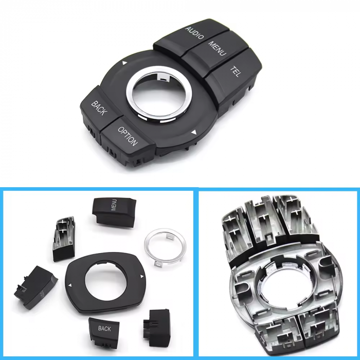 Set 7 Piese Butoane Consola Multimedia iDrive Dedicat BMW F20 F21 F45 F46 F48 F49 F30 F32 F33 F82, Negru [2]