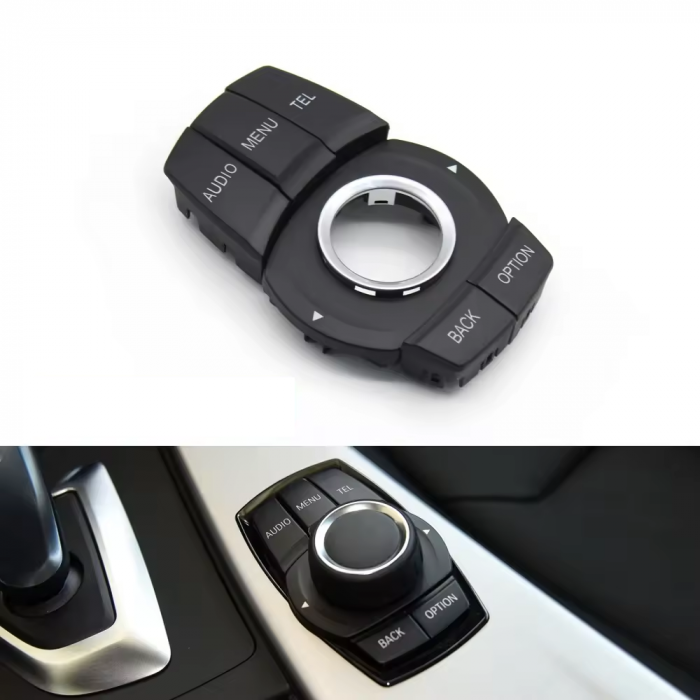 Set 7 Piese Butoane Consola Multimedia iDrive Dedicat BMW F20 F21 F45 F46 F48 F49 F30 F32 F33 F82, Negru [3]