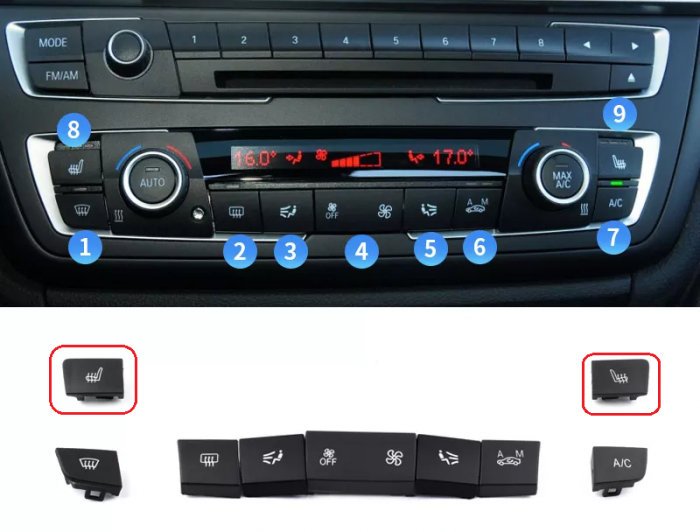 Set 2 Butoane Incalzire Scaune BMW F20 F30 F31 F32 F34 F35 F45 F46 F80 [3]