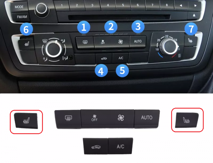 Set 2 Butoane Incalzire Scaune BMW F20 F30 F31 F32 F34 F35 F45 F46 F80 [2]