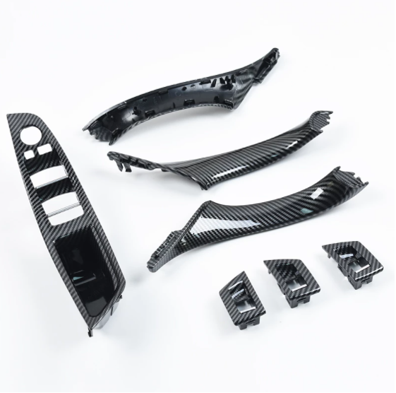 Set 7 Ornamente Manere Interioare Dedicat BMW Seria 5 F10 F11, Negru Carbon [3]