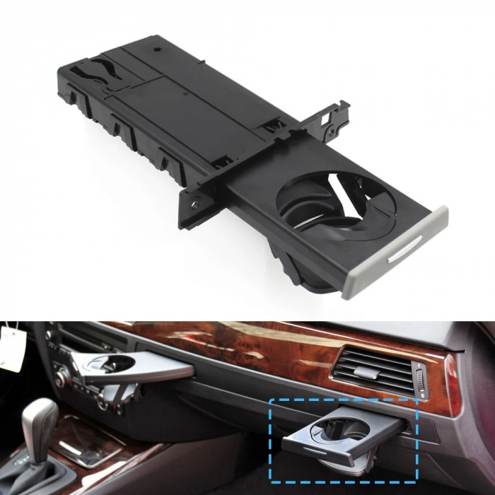 Suport Pahar Dedicat BMW Seria 3 E90 E91 E92 E93, Dreapta, Gri [2]