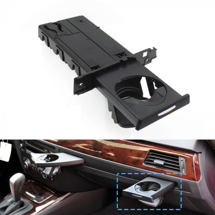 Suport Pahar Dedicat BMW Seria 3 E90 E91 E92 E93, Dreapta, Negru [3]