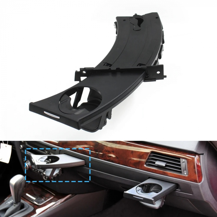 Suport Pahar Dedicat BMW Seria 3 E90 E91 E92 E93, Stanga, Negru [4]