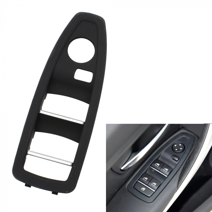 Trim Ornament Butoane Usa Dedicat BMW F20 F21 F30 F31 F34 GT F35 F36, Stanga, Negru [2]
