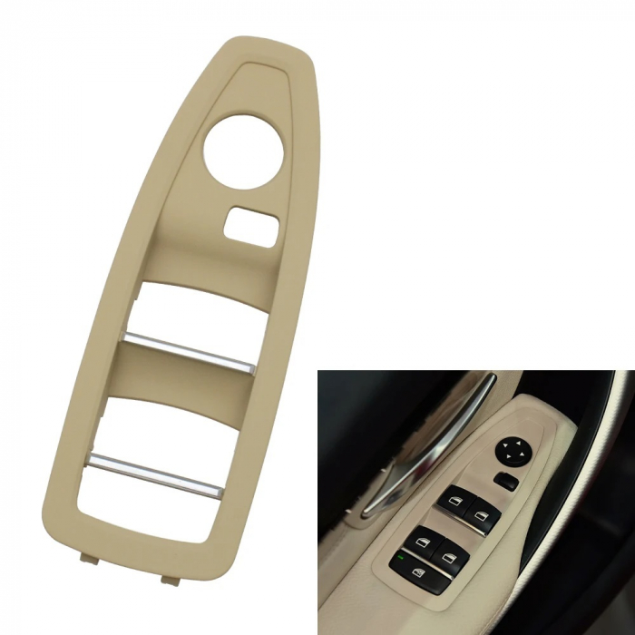 Trim Ornament Butoane Usa Dedicat BMW F20 F21 F30 F31 F34 GT F35 F36, Stanga, Bej [2]