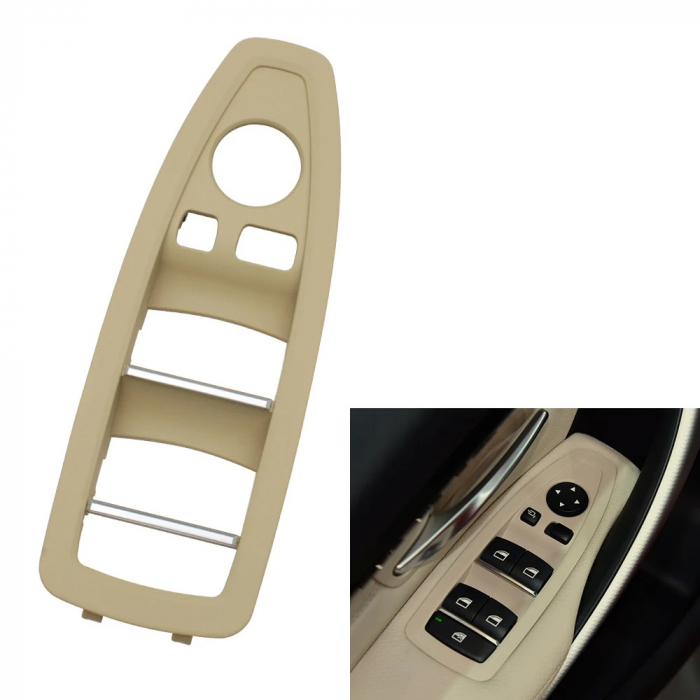 Trim Ornament Butoane Usa Dedicat BMW F20 F21 F30 F31 F34 GT F35 F36, Stanga, Bej [2]