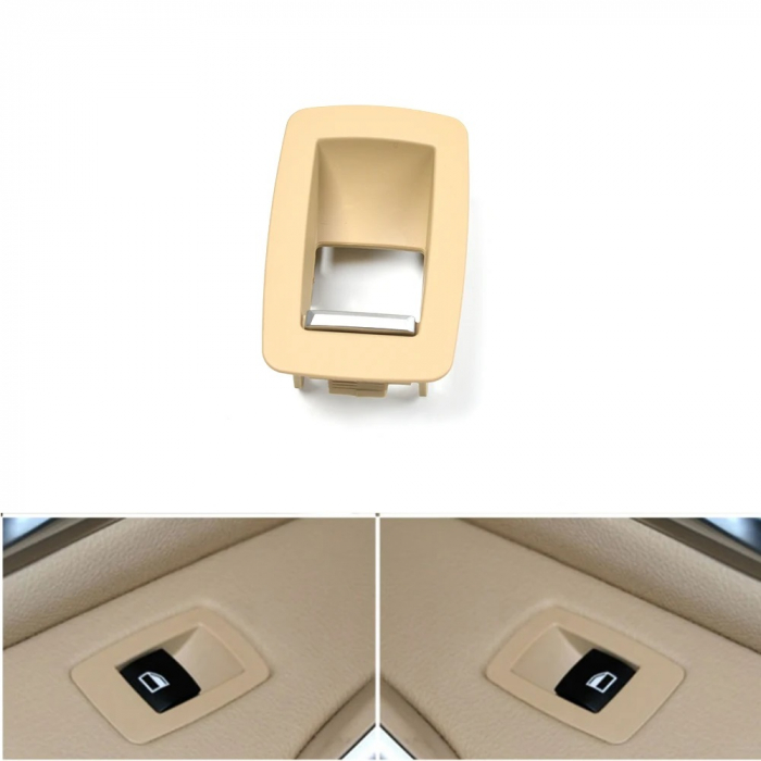 Trim Ornament Buton Geam Usa Dedicat BMW F20 F21 F30 F31 F34 GT F35 F36, Bej [2]
