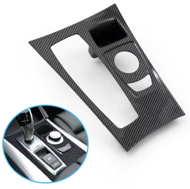 Trim Ornament Consola Centrala Dedicat BMW X5 X6 E70 E71, Negru carbon [1]