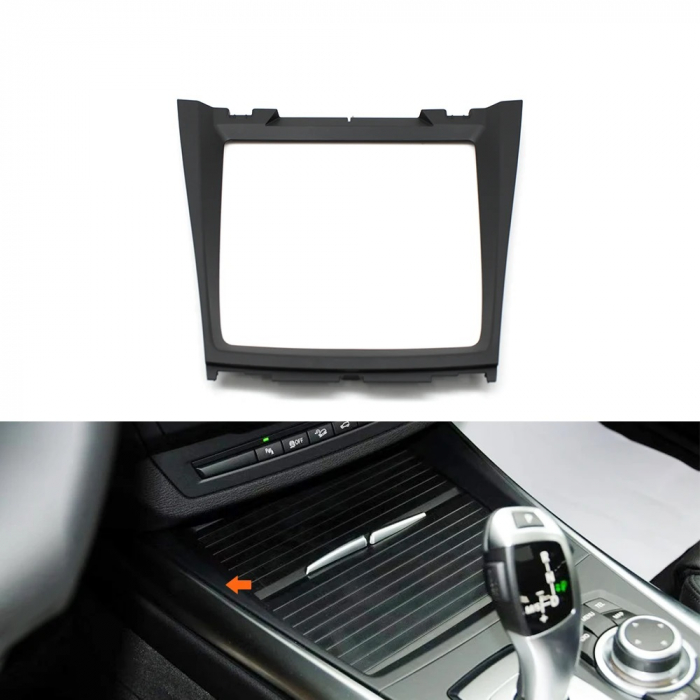 Trim Ornament Suport Pahare Consola Dedicat BMW X5 X6 E70 E71, Negru [2]