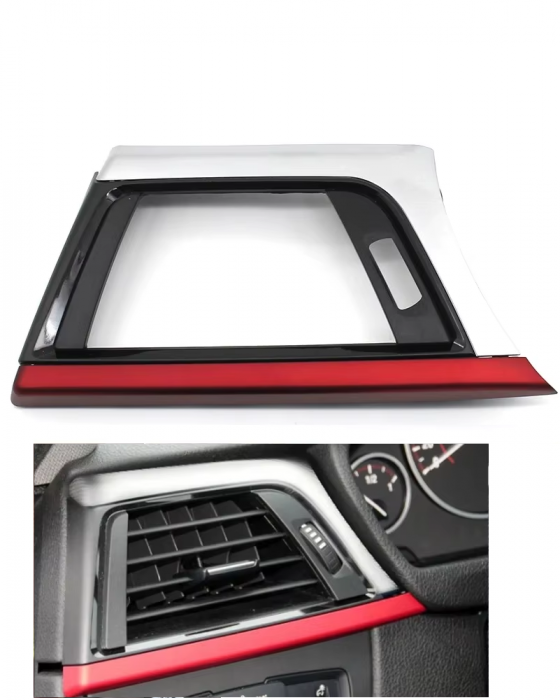 Trim Ornament Grila Ventilatie Aer Dedicat BMW F30 F31 F34 F35 F32 F33 F36 F82 F83, Stanga, Argintiu [2]