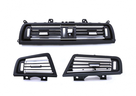 GRILE VENTILATIE - Set 3 Grile Ventilatie Aer Bord BMW Seria 5 F10 F11, cu insertii crom