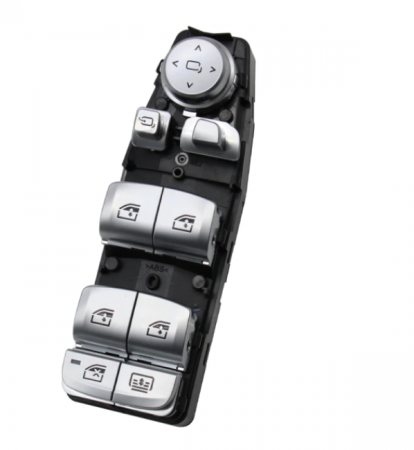 Set 4 Butoane Geamuri Oglinzi Usa Portiera Dedicat BMW F01 F02 F06 F07 F10 F11 F20 F25 F26 F30 F31 F34 F36, cu buton perdeluta, Crom [1]
