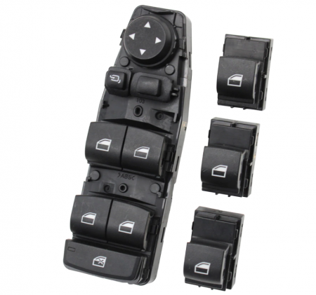 F01 F02 - Set 4 Butoane Geamuri Oglinzi Usa Portiera Dedicat BMW F01 F02 F07 F10 F11 F25, cu buton oglinzi 