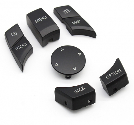 E63 E64 - Set 6 Butoane Consola Multimedia iDrive Dedicat BMW Seria E E81 E82 E87 E88 E90 E91 E92 E60 E61 E63 E84 E89 E70 E71, cu buton CD