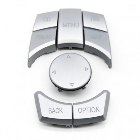 ALTE BUTOANE - Butoane Consola Multimedia iDrive Dedicat BMW F01 F02 F06 F07 F10 F11 F12 F13 F15 F16 F25 F26 F30 F31 F32 F33 F34 F35 F36 F82 F83, cu buton CD, Crom