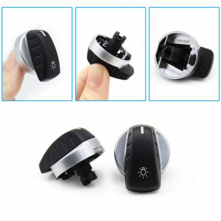 Buton Capac Selectie Lumini Faruri Dedicat BMW E60 E61 X5 X6 E70 E71 E72, Negru [2]