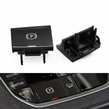 Buton Capac Frana de Mana Parcare Dedicat BMW Seria 3 4 Z4 X5 X6 X7 G20 G29 F40 F44 G26 G01 G02 G07 G08 F97 G05 G06, Negru Lucios [2]