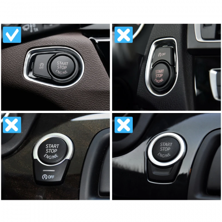 Set 2 Buton Start Stop si OFF Dedicat BMW X1 X2 F48 F89 F39 F45 F46, Negru [5]