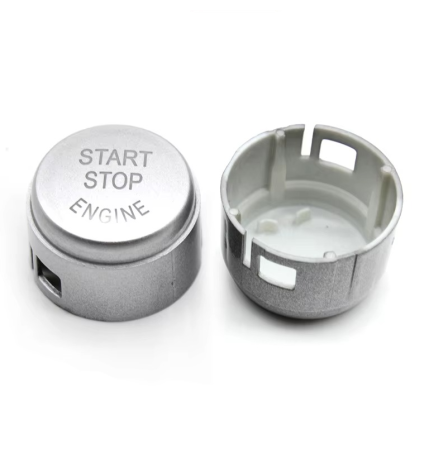 SERIA 6 - Buton Capac Start Stop Dedicat BMW F01 F02 F07 F10 F11 F12 F13, Argintiu