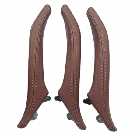 Set 3 Manere Complete Usi Pasageri Dedicat BMW Seria 5 F10 F11, Rosu Maro