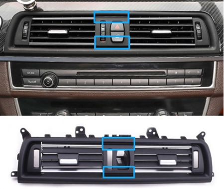 Grila Ventilatie Aer Dedicat BMW Seria 5 F10 F11, Central, cu insertii semi-crom [1]