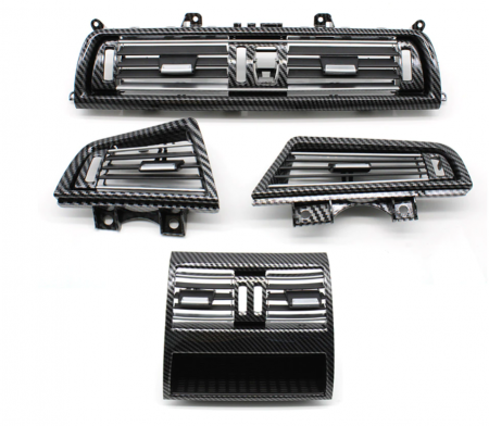 GRILE VENTILATIE - Set 4 Grile Ventilatie Aer BMW Seria 5 F10 F11, Standard, Negru Carbon