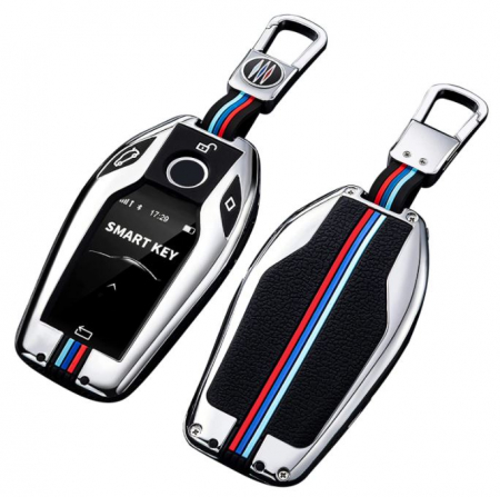 SERIA 8 - Husa Breloc Protectie Cheie Telecomanda Dedicat BMW G01 G02 G05 G06 G07 G11 G12 G20 G30, Argintiu