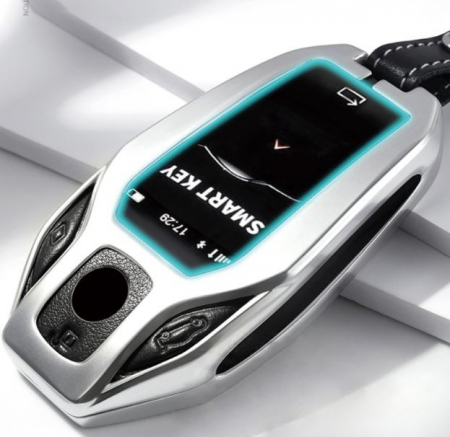 Husa Breloc Protectie Cheie Telecomanda Butoane BMW G01 G02 G05 G06 G07 G15 G20 G21 G22 G30 G31, Argintiu [1]