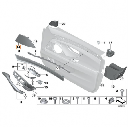 Maner Complet Usa Portiera Dedicat BMW Seria 5 F10 F11, Dreapta, Negru [2]