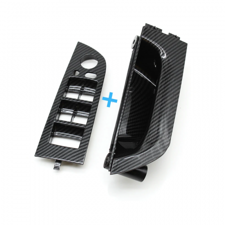 E90 E91 E92 E93 - Maner Ornament Butoane Gemuri Oglinzi Sofer BMW Seria 3 E91, Stanga, Negru Carbon