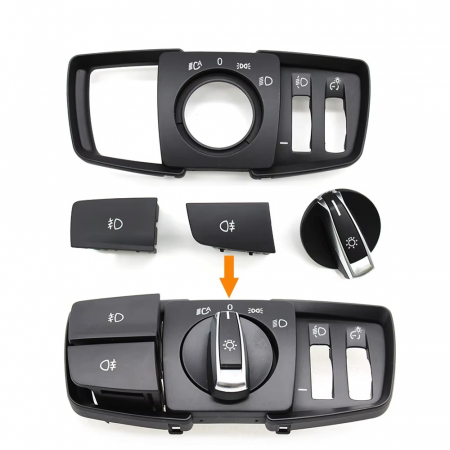 BLOC LUMINI - Ornament Masca Buton Bloc Lumini Faruri Dedicat BMW F20 F21 F22 F23 F87 F30 F31 F34 F35 F32 F33 F36 F82 F83