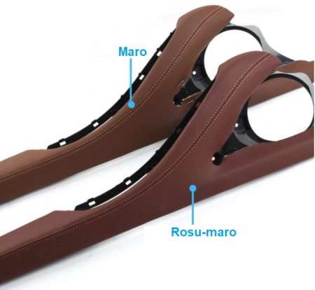 Cotiera Usa Ornament Piele Dedicat BMW Seria 5 F10 F11, Stanga, Rosu Maro [3]