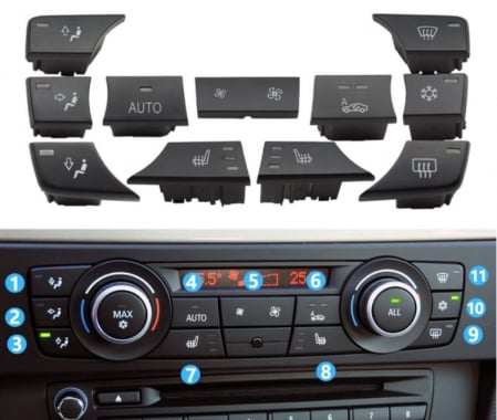 Set 11 Butoane Panou Clima BMW E90 E91 E92 E93 E82 E84 F25 [2]