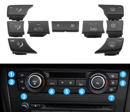 Set 9 Butoane Panou Clima BMW E90 E91 E92 E93 E82 E84 F25 [2]