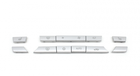 F01 F02 - Set 11buc Butoane Consola Clima Ventilatie AC Aer Dedicat BMW F01 F02 F06 F07 F10 F11 F13 F15 F16, Crom