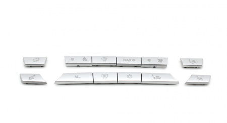 F01 F02 - Set 12buc Butoane Consola Clima Ventilatie AC Aer Dedicat BMW F01 F02 F06 F07 F10 F11 F13 F15 F16, Crom