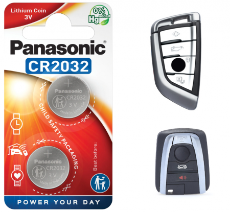G28 i3 - Set 2 Bateri Panasonic Litiu CR2032 Cheie Telecomanda Seria F G I
