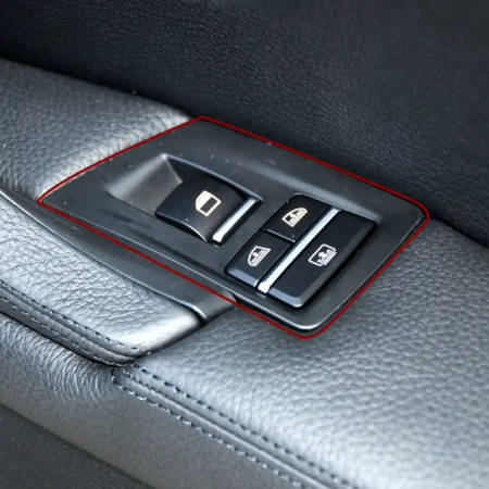 Set 3 Ornamente Butoane Geamuri Pasageri Dedicat BMW Seria 5 F10 F11, cu perdeluta, Negru [2]