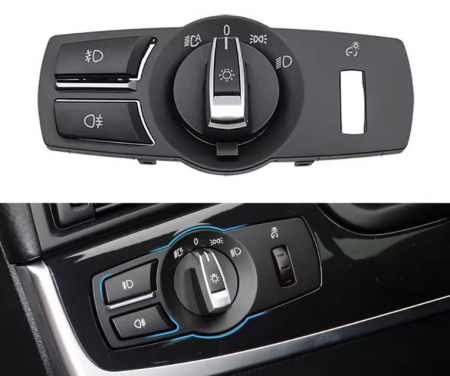 Set 3 Piese Butoane Rama Bloc Lumini Faruri Dedicat BMW F01 F02 F06 F07 F10 F11 F25 F26, Full [1]