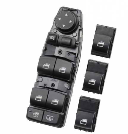 F01 F02 - Set 4 Butoane Geamuri Oglinzi Usa Portiera Dedicat BMW F01 F02 F07 F10 F11 F25, cu buton perdeluta 